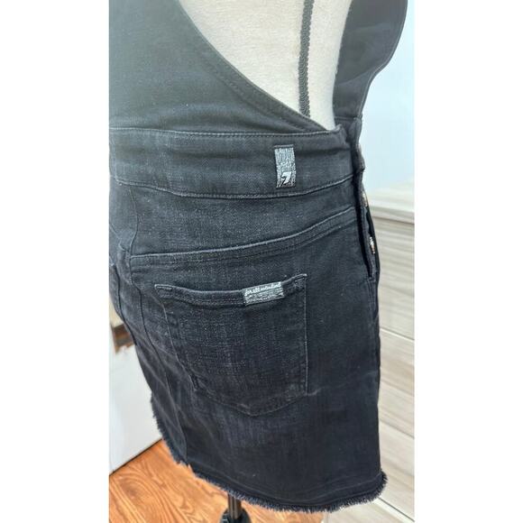 7 For All Mankind Women's Overall Dress in Black Sands Twill size 2 - Picture 5 of 11
